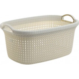 Inart 6-65-220-0008 Καλάθι Αποθήκευσης Πλαστικό Μπεζ 35lt
