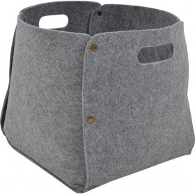 Ankor Καλάθι Αποθήκευσης Υφασμάτινο Γκρι 31x31x31cm