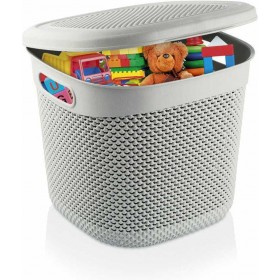 Viosarp Μ 166 Καλάθι Αποθήκευσης Πλαστικό με Καπάκι Γκρι 15lt