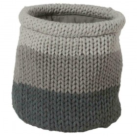 Sealskin Knitted Basket Καλάθι Αποθήκευσης Υφασμάτινο Γκρι 15x15x15cm