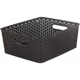 Curver Mystyle Καλάθι Αποθήκευσης Πλαστικό Καφέ 35.5x29.6x13.3cm Curver Mystyle Καλάθι Αποθήκευσης Πλαστικό Καφέ 35.5x29.6x13.3cm