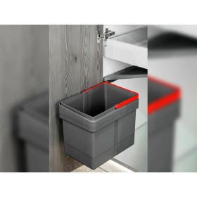 Emuca Κάδος Απορριμμάτων Πλαστικός Γκρι για Ντουλάπι 15lt