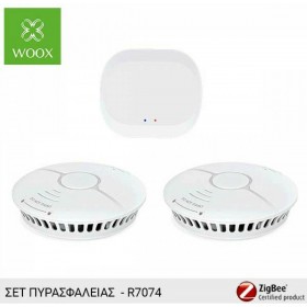 Woox Σετ Συσκευών Πυρανίχνευσης Σετ Πυρασφάλειας με 2 Αισθητήρες Καπνού &amp Hub R7074