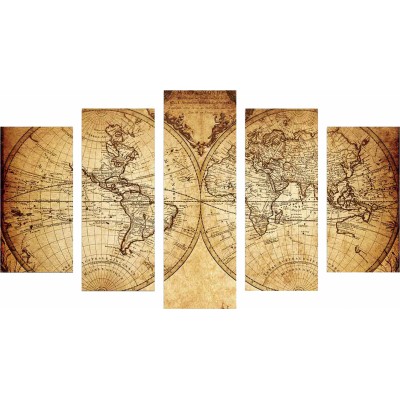 HomeMarkt Vintage World Map Πίνακας Ξύλινος 100x60cmΚωδικός: HM7206.06 