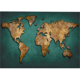 HomeMarkt World Map Πίνακας σε Καμβά 100x70cmΚωδικός: HM7197.01 
