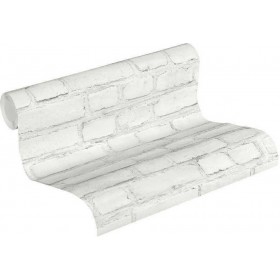 Ταπετσαρία Τοίχου Τούβλο Neue Bude Άσπρο - Γκρι 1000x53cm Ταπετσαρία Τοίχου Τούβλο Neue Bude Άσπρο - Γκρι 1000x53cm