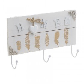 Inart Κρεμάστρα Τοίχου Ξυλινη 3 Θέσεων 30x5x19cm