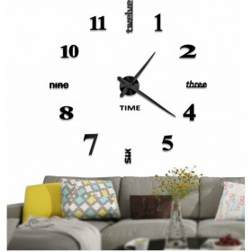 Ρολόι Τοίχου Αυτοκόλλητο Mirror Numbers And Letters Do It Yourself Black Πλαστικό