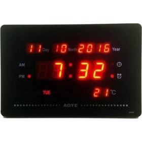 Ρολόι Τοίχου Ψηφιακό με Φωτισμό Led Πλαστικό 24x15cm
