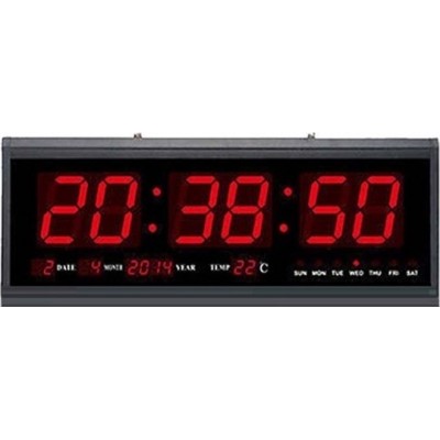 Ρολόι Τοίχου Ψηφιακό Πινακίδα LED Πλαστικό 46x22cm