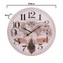 Inart Ρολόι Τοίχου Άτλας με Εκρεμμές Ξύλινο Λευκό/Εκρού 58cm