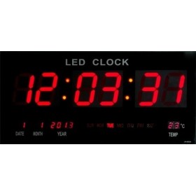 Ρολόι Τοίχου Ψηφιακό Με Φωτισμό LED Πλαστικό 24x15cm