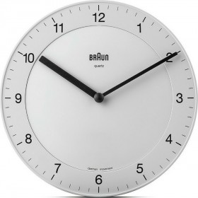 Braun Ρολόι Τοίχου BC06W Αθόρυβο Πλαστικό White 20cm