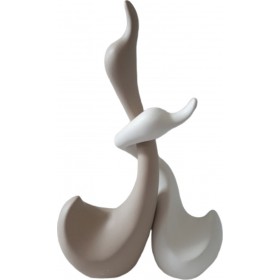 Oriana Ferelli Σετ Διακοσμητικά Ζωάκι από Κεραμικό Υλικό Πάπιες Μπεζ/Λευκό 22cm 2τμχ