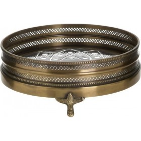 Inart Διακοσμητικός Δίσκος Μεταλλικός Χρυσός/Γκρι 27x27cm Inart Διακοσμητικός Δίσκος Μεταλλικός Χρυσός/Γκρι 27x27cm