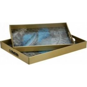 Inart Διακοσμητικός Δίσκος Πλαστικός 2τμχ 40x30cm Inart Διακοσμητικός Δίσκος Πλαστικός 2τμχ 40x30cm