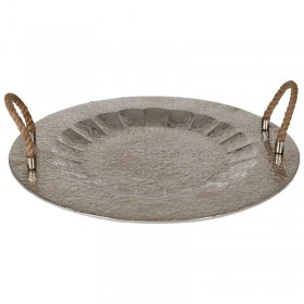 Inart Inart Δίσκος Αλουμινίου Επινικελωμένος 48εκ x 48εκ x 2εκ Silver