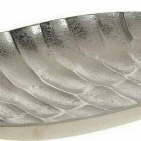 Inart Διακοσμητικός Δίσκος Γυάλινος Ασημί 51x29cm