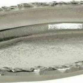 Inart Διακοσμητική Πιατέλα Μεταλλική Ασημί 37x25x4cm