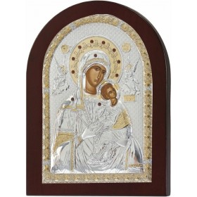 Prince Silvero Εικόνα Παναγία Αμόλυντος Ασημένια 20x26cm