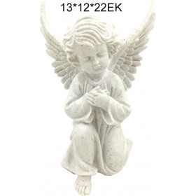 Marhome Διακοσμητικό Άγαλμα Μνημείου Πέτρινο Άγγελος Με Φτερά 13x12x22cm 13x12x22cm