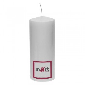 Inart Κερί Παραφίνης Λευκό 7x18cm