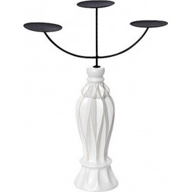 Espiel Κηροπήγιο Κεραμικό σε Λευκό Χρώμα 10.5x34x44.7cm Espiel Κηροπήγιο Κεραμικό σε Λευκό Χρώμα 10.5x34x44.7cm