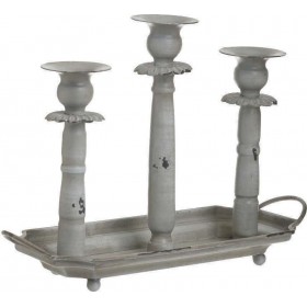 Inart Κηροπήγιο Μεταλλικό σε Λευκό Χρώμα 24x13x33cm Inart Κηροπήγιο Μεταλλικό σε Λευκό Χρώμα 24x13x33cm