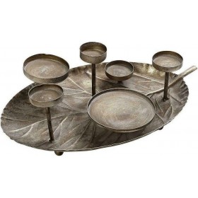 Espiel Κηροπήγιο Μεταλλικό 6 Θέσεων σε Καφέ Χρώμα 36x26x13cm Espiel Κηροπήγιο Μεταλλικό 6 Θέσεων σε Καφέ Χρώμα 36x26x13cm