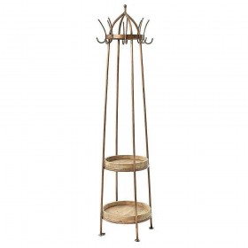 Iliadis Καλόγερος Χάλκινος Ξύλινος με 8 Κρεμάστρες Και 2 Βάσεις 50x50x186cm