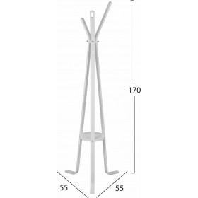 HomeMarkt Stan Καλόγερος Λευκός Ξύλινος με 3 Πόδια 55x55x170cm