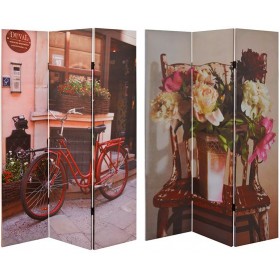 HomeMarkt Διακοσμητικό Παραβάν Bike And Chair από Καμβά 2 Όψεων 120x180cm HomeMarkt Διακοσμητικό Παραβάν Bike And Chair από Καμβά 2 Όψεων 120x180cm