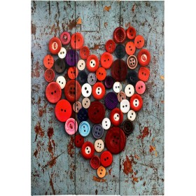 HomeMarkt Διακοσμητικό Παραβάν Heart από Καμβά 2 Όψεων 120x180cm