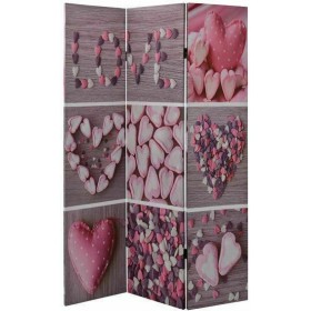 HomeMarkt Διακοσμητικό Παραβάν Love από Καμβά 2 Όψεων 121x180cm