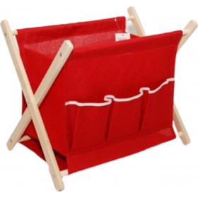 Karageorgos Bros Θήκη Περιοδικών Υφασμάτινη Κόκκινη 40x40cm