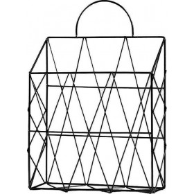 Θήκη Περιοδικών Μεταλλική Kiosk Μαύρη 25.5x10x38cm