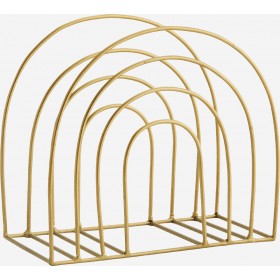 Madam Stoltz Θήκη Περιοδικών Μεταλλική Χρυσή 20x10x18cm