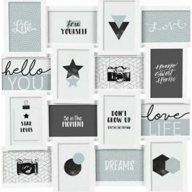 Πολυκορνίζα Ξύλινη Gael 130613 Λευκό 16 Θέσεων με Λευκό Πλαίσιο