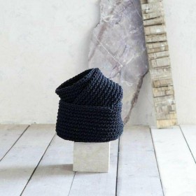 Διακοσμητικό Καλάθι Ψάθινο Panier Μάυρο 19x19x16cm Nima