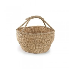 Διακοσμητικό Καλάθι Ψάθινο Bolga Φυσικό 39x39x21cm Nef-Nef