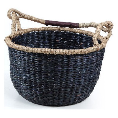Διακοσμητικό Καλάθι Ψάθινο Black 25x16cm Soulworks