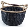 Διακοσμητικό Καλάθι Ψάθινο Black 25x16cm Soulworks