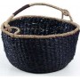 Διακοσμητικό Καλάθι Ψάθινο Black 25x16cm Soulworks