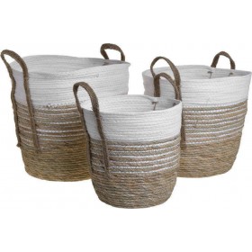 Σετ Διακοσμητικά Καλάθια Υφασμάτινα 3τμχ Inart