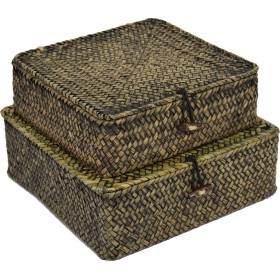 Espiel Σετ Διακοσμητικά Κουτιά Ψάθινα Καφέ 2τμχ Espiel Σετ Διακοσμητικά Κουτιά Ψάθινα Καφέ 2τμχ