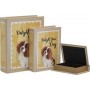 Inart Σετ Διακοσμητικά Κουτιά Ξύλινα Delight Your Dog σε Σχήμα Βιβλίου 3τμχ