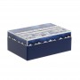 Inart Διακοσμητικό Κουτί Ξύλινο Μπλε/Λευκό 17x11.5x6.5cm