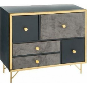 Μίνι Συρταριέρα Ξύλινη Γκρι Με 5 Συρτάρια 31x12x27.5cm Μίνι Συρταριέρα Ξύλινη Γκρι Με 5 Συρτάρια 31x12x27.5cm