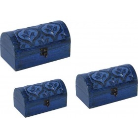 Espiel Σετ Διακοσμητικά Κουτιά Ξύλινα Μπλε 3τμχ Espiel Σετ Διακοσμητικά Κουτιά Ξύλινα Μπλε 3τμχ
