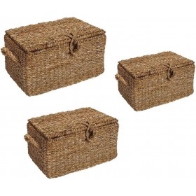 Espiel Σετ Διακοσμητικά Κουτιά Ψάθινα Φυσικό 3τμχ Espiel Σετ Διακοσμητικά Κουτιά Ψάθινα Φυσικό 3τμχ
